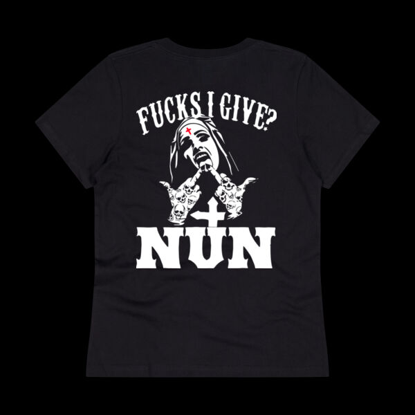 Fucks I Give? Nun – Edgy Gothic Dark Humor T-Shirt - Thread Project Womens Eden V-Neck Tee Thumbnail