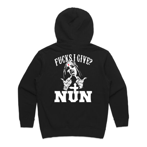 Fucks I Give? Nun – Savage Attitude Hoodie - AS Colour Womens Premium Hood Thumbnail