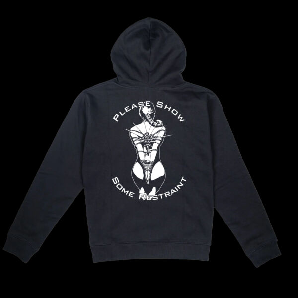 “Please Show Some Restraint” Hoodie – Kink & Fetish Streetwear - Thread Project Unisex Epic Hoodie Thumbnail